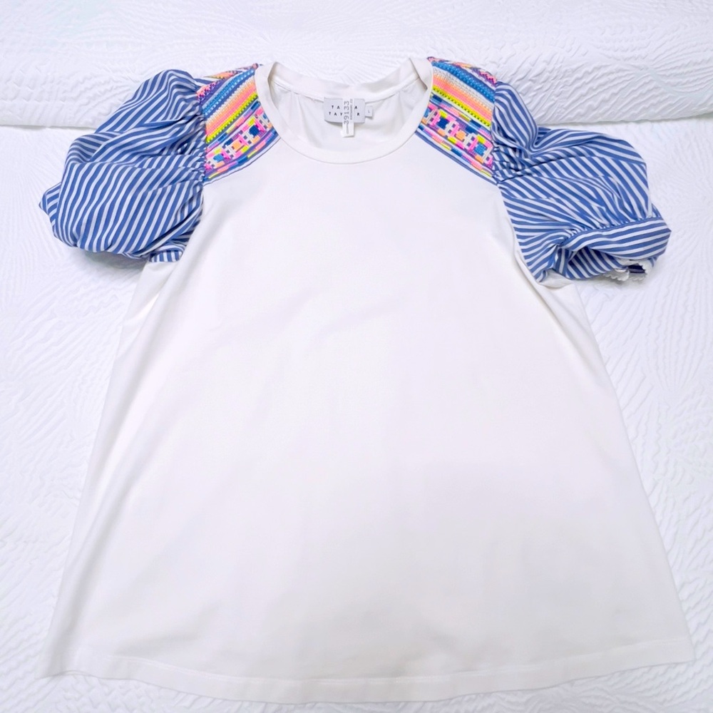 TANYA TAYLOR: Puff Sleeve Top - Size Large